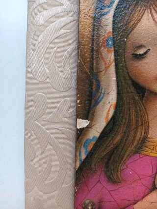 Cuadro Vintage Virgen con Niño sobre madera