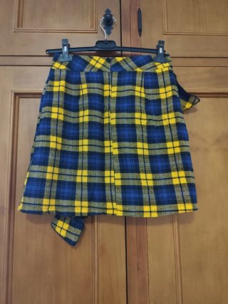 Falda Minueto cuadros azul y amarillo Talla S