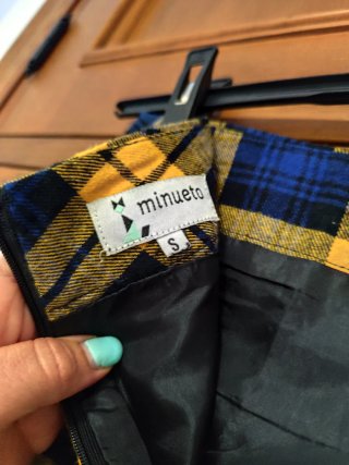Falda Minueto cuadros azul y amarillo Talla S