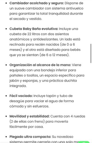 Bañera cambiador bebé plegable