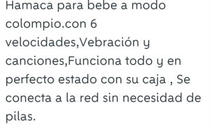 Hamaca para bebé como nueva