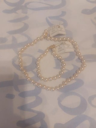 Conjunto Collar y Pulsera Perlas Majorica Oro