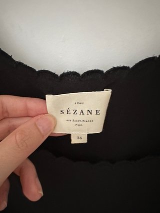 Top Seda Negro Sézane Talla M