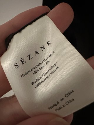 Top Seda Negro Sézane Talla M