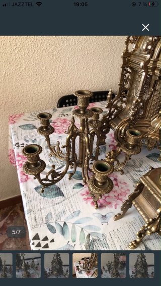 Reloj de sobremesa antiguo dorado