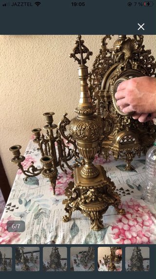 Reloj de sobremesa antiguo dorado