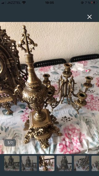 Reloj de sobremesa antiguo dorado
