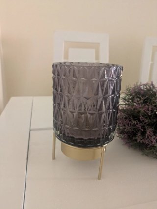 Juego de 3 jarrones y planta decorativa