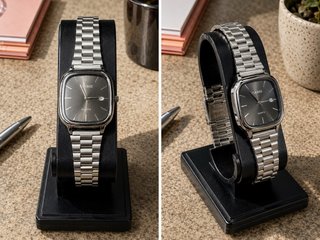 Reloj Casio Cuadrado Gris y Plateado