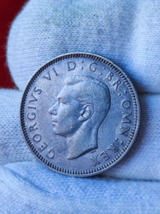 Reino Unido Lote 1 2 Shilling George VI Plata
