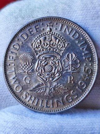 Reino Unido Lote 1 2 Shilling George VI Plata