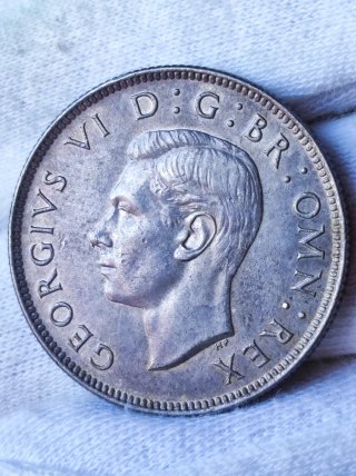 Reino Unido Lote 1 2 Shilling George VI Plata