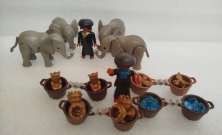 Playmobil Comerciantes con Caravana Elefantes