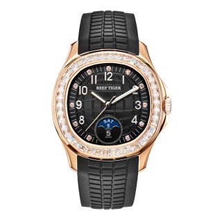 Reloj Reef Tiger Oro Rosa y Negro 40mm