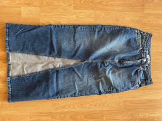 Falda larga denim apertura delantera