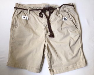 Bermudas Beige Mujer Talla 46 Cordón