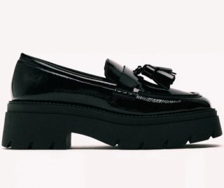 Mocasines negros charol con plataforma
