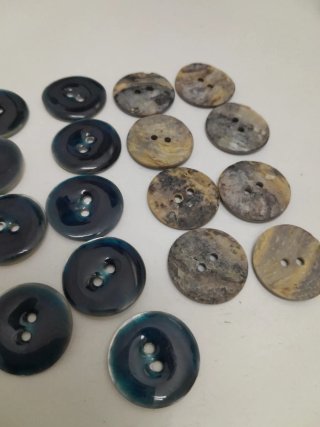17 botones vintage 23mm efecto nacarado
