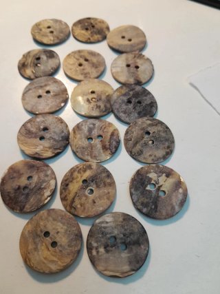 17 botones vintage 23mm efecto nacarado