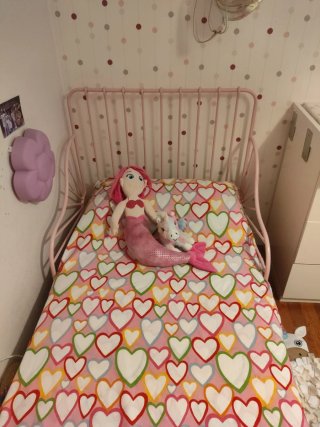 MINNEN Estructura Cama Extensible Rosa 80x200