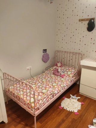 MINNEN Estructura Cama Extensible Rosa 80x200