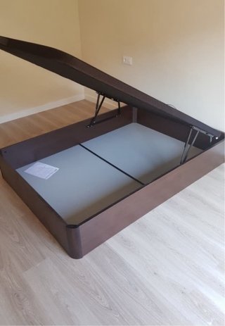 Cama canapé abatible beige y gris