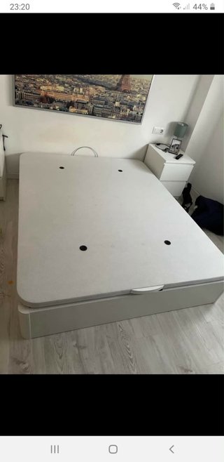 Cama canapé abatible beige y gris