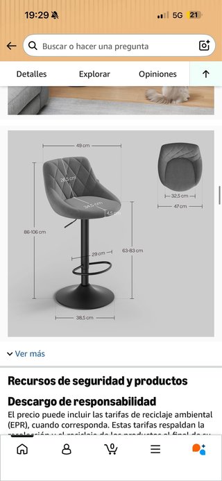 Taburete de bar WOLTU, NUEVO