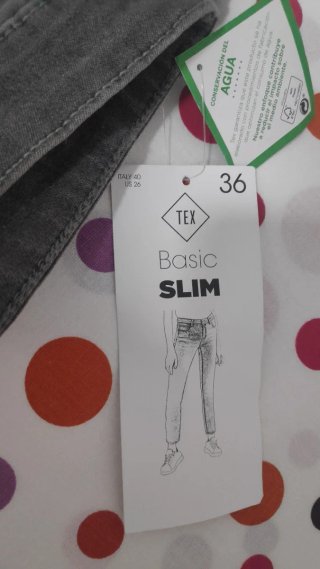 Pantalón Slim Gris Talla 36
