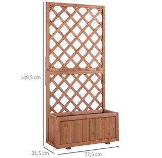 Jardinera de madera con enrejado