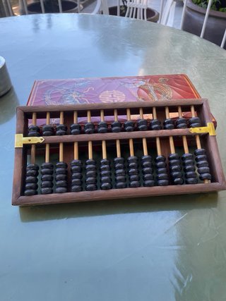 Ábaco chino antiguo de madera