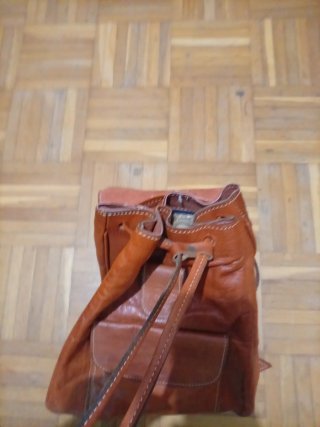 Bolso Mochila Piel Marrón