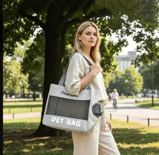 Bolsa para transportar mascotas beige