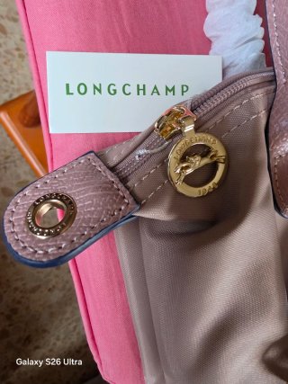 Tote Le Pliage Longchamp beig maquillaje