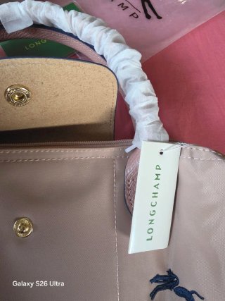 Tote Le Pliage Longchamp beig maquillaje