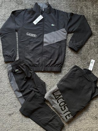 Conjunto Deportivo Lacoste Negro y Gris
