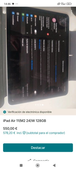 iPad Air 11 M2 128GB con Funda y Apple Pencil.