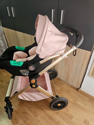 Carrito de bebé 3 en 1 rosa