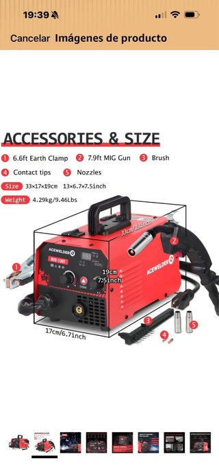 Soldador ACEWELDER MIG-140Y 3 en 1, inverter