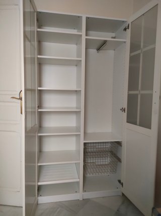Armario blanco 100(120)x201x35 con baldas lateral