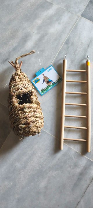Nido y escalera para pájaros/roedores