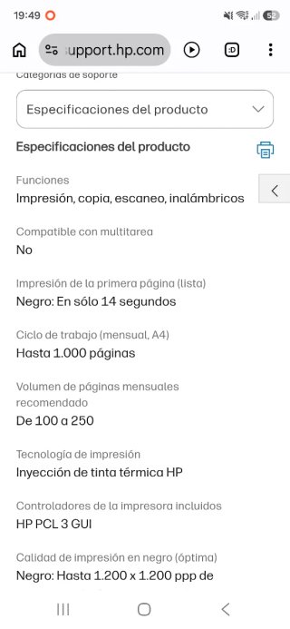 Impresora HP DeskJet 3639 WiFi