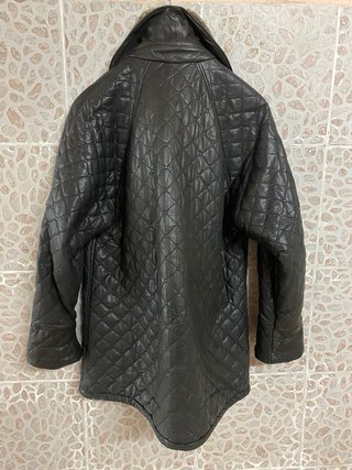 Giacca in vera pelle trapuntata morbida vintage