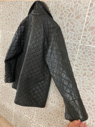 Giacca in vera pelle trapuntata morbida vintage