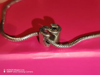 Charm Pandora originale lettera S in argento