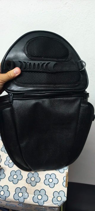Bolsa colín moto café racer negra