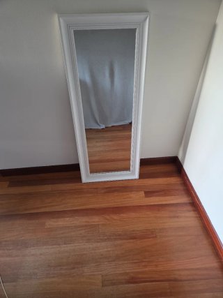 Espejo de cuerpo entero blanco 130 × 54 cm
