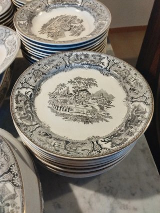 Vajilla cerámica porcelana diseño vintage