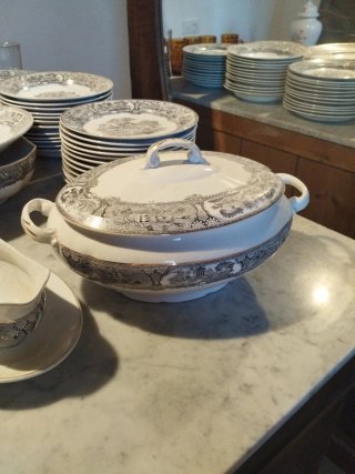 Vajilla cerámica porcelana diseño vintage