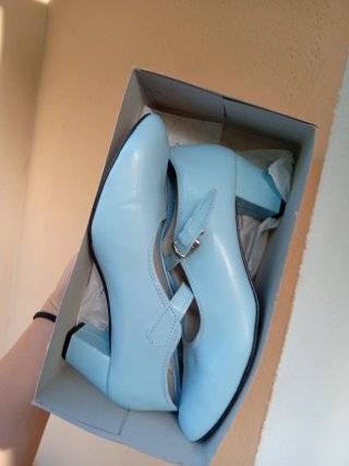Zapatos Flamenca Azul Cielo